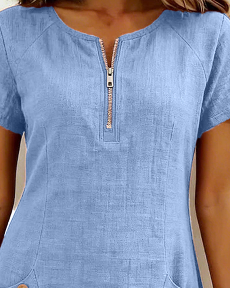 Sophie™ Cotton Zip Pocket Dress