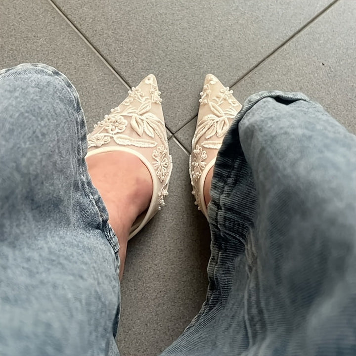 Charlotte Bloom Slingback Heels
