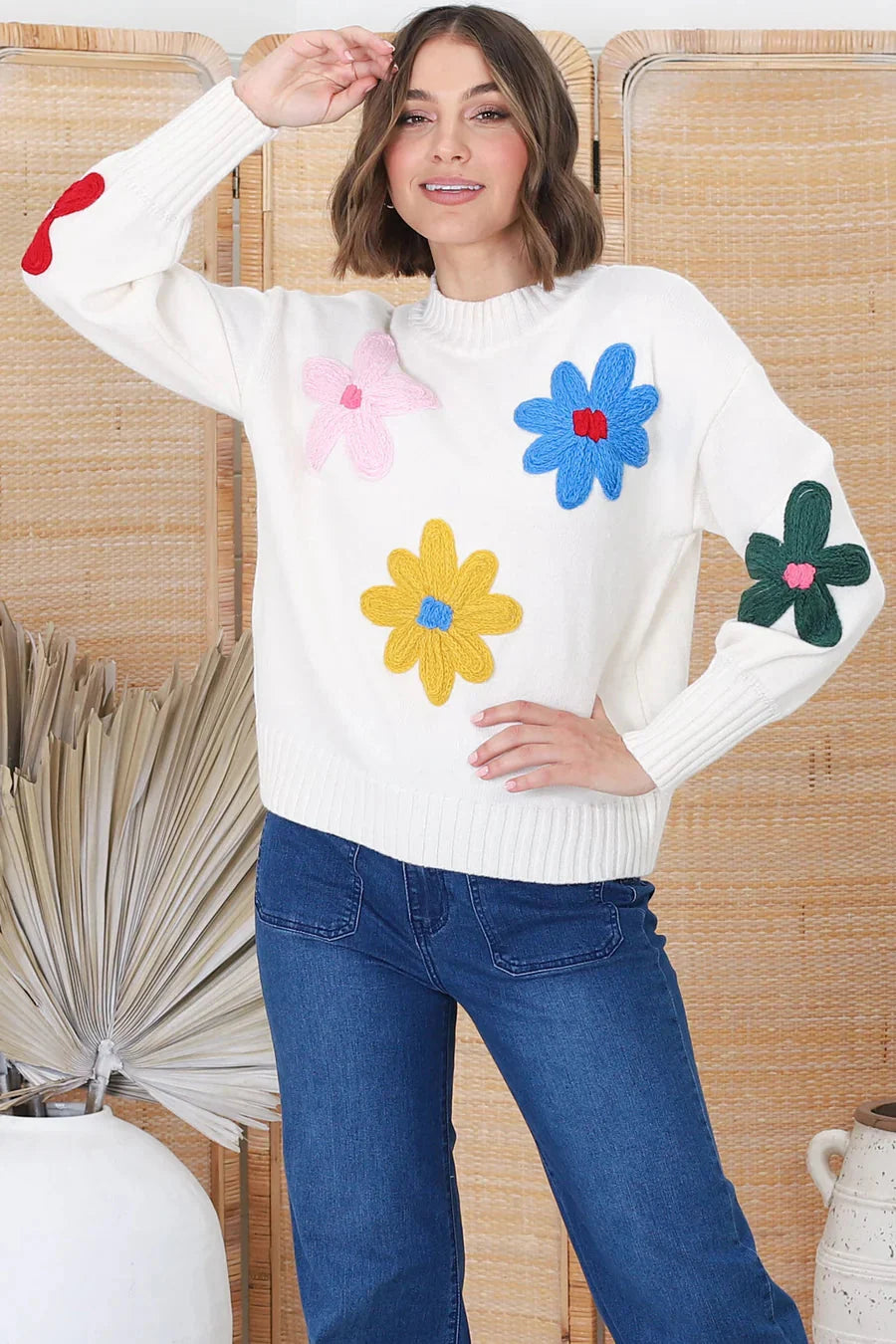 Brit & Boho™ | Priscilla Modern floral sweater Brit & Boho | Fashion & Boutique