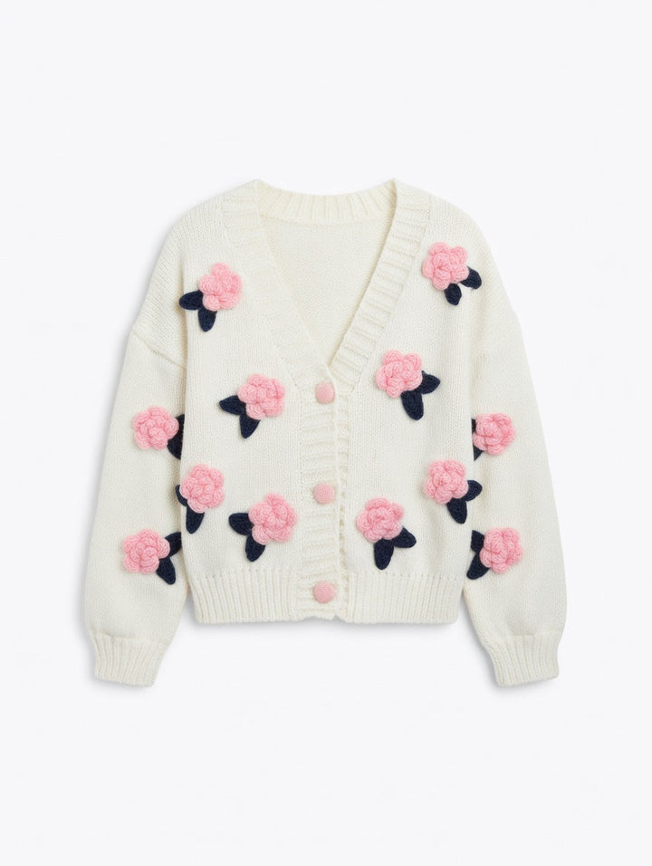 Brit & Boho™ | Margot 3D Flower Applique detailing Sweaters