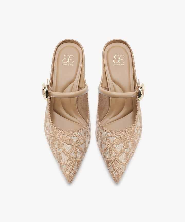 Brittanny Pointed Toe Heeled Mule