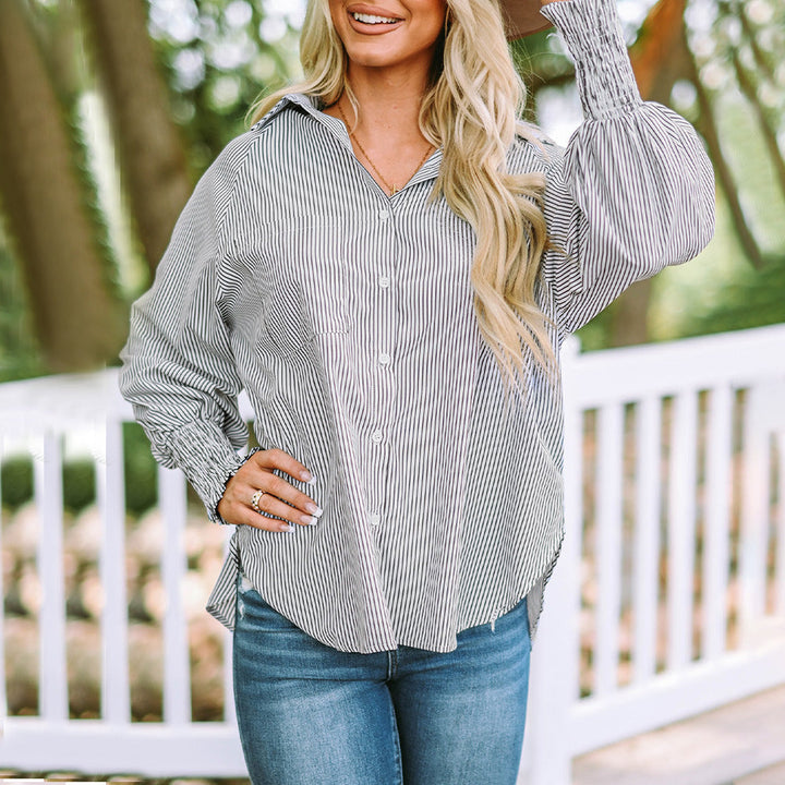 Skye | Women's Striped Oversized Button-Down Shirt Long Sleeve
