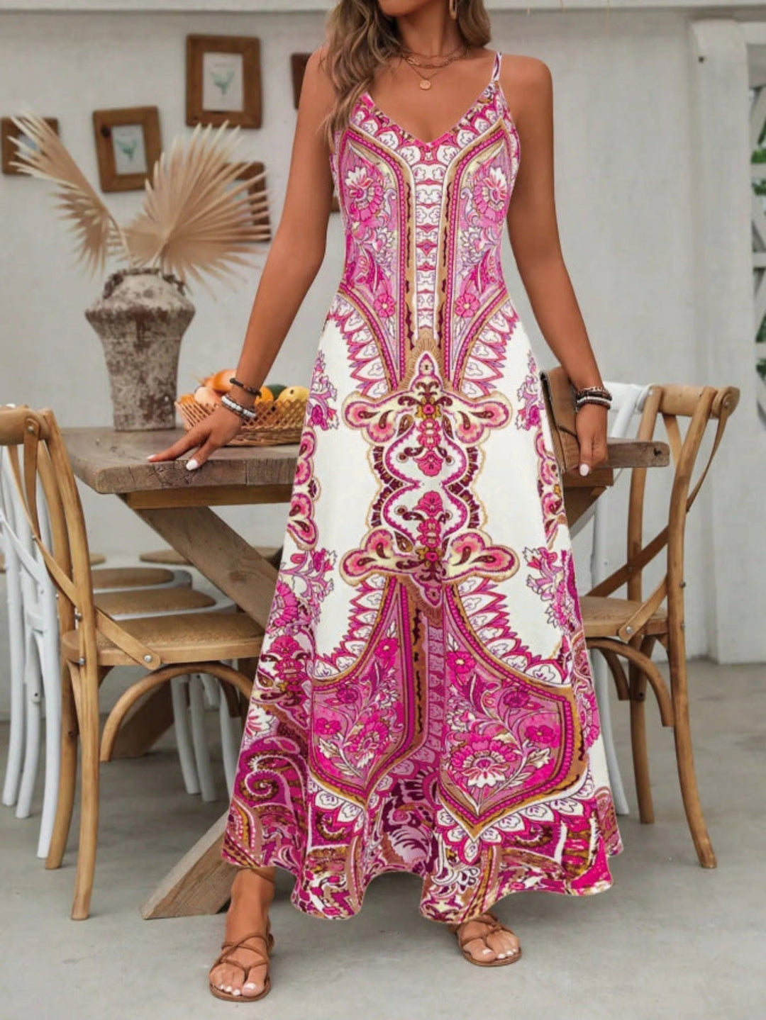 PUGAR™ - Chic Summer Sleeveless Strap Maxi Dress