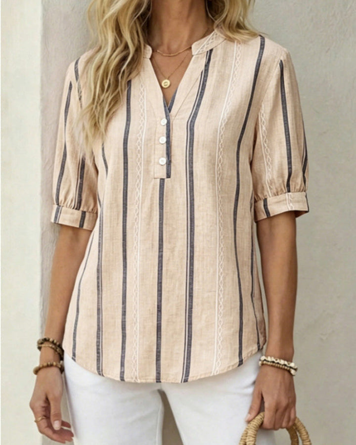 Women's Striped Button-Up Shirt