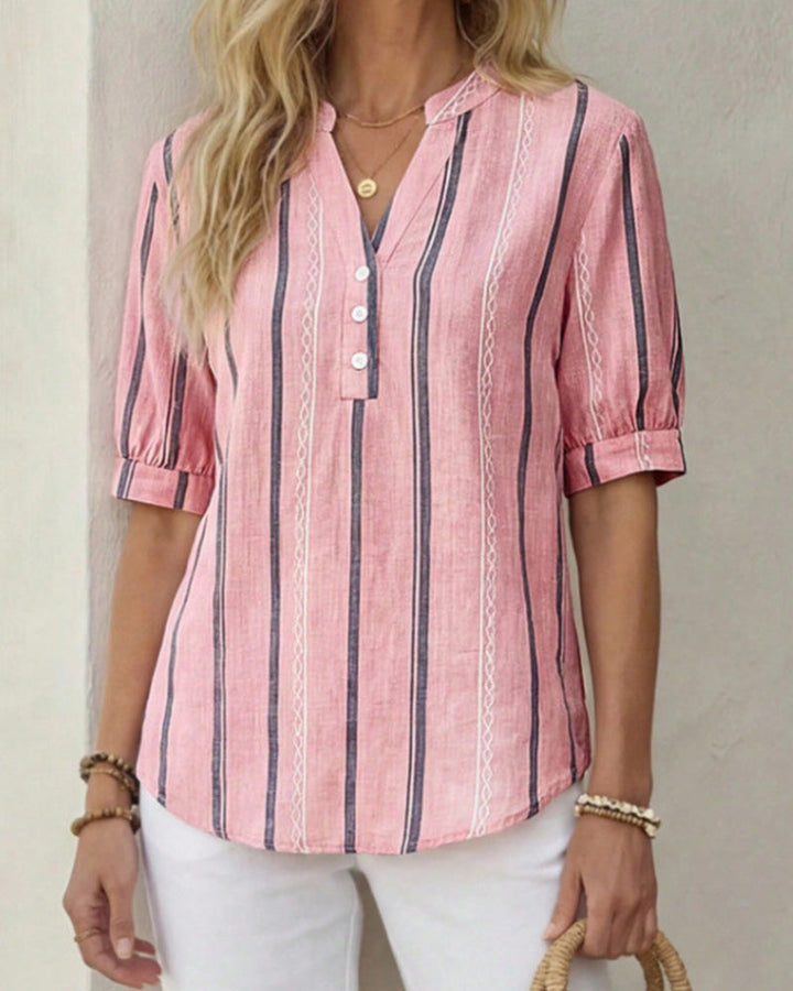 Women's Striped Button-Up Shirt