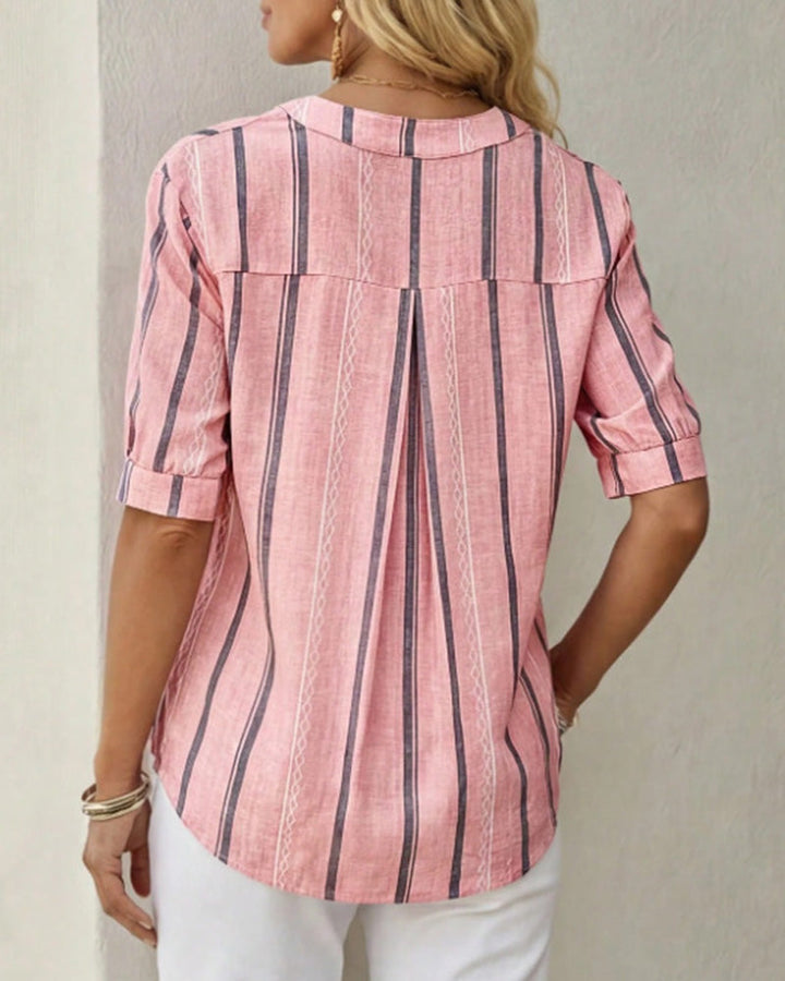 Women's Striped Button-Up Shirt
