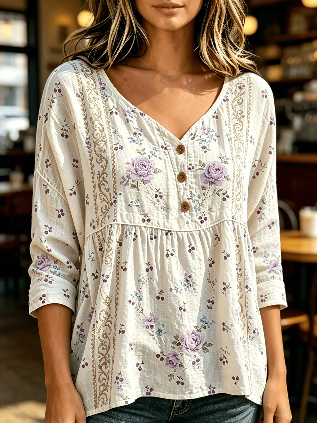 Andrea™ Casual Button-Up Blouse