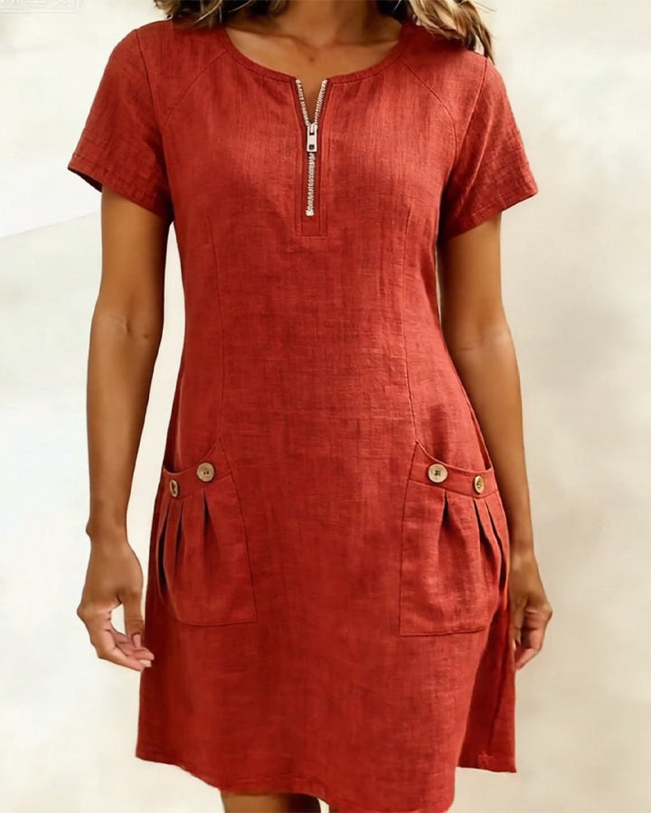Sophie™ Cotton Zip Pocket Dress