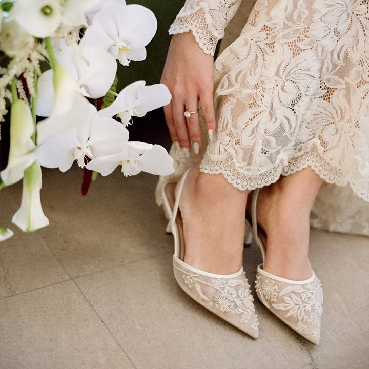 Charlotte Bloom Slingback Heels