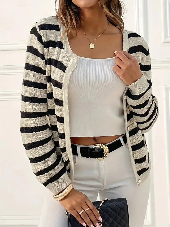 Brit & Boho™ I Sunshine Striped Cardigan with Long Sleeves Brit & Boho | Fashion & Boutique