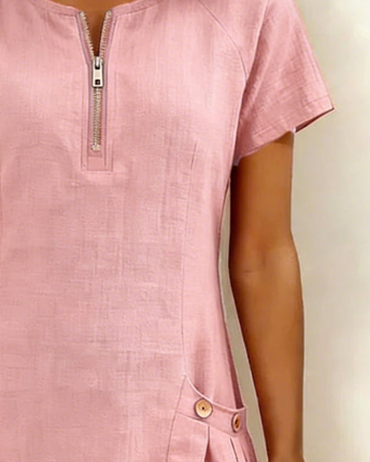 Sophie™ Cotton Zip Pocket Dress
