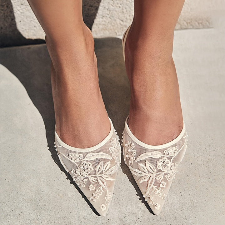 Charlotte Bloom Slingback Heels