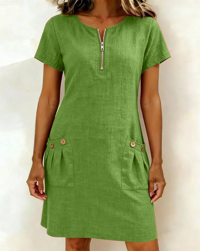 Sophie™ Cotton Zip Pocket Dress