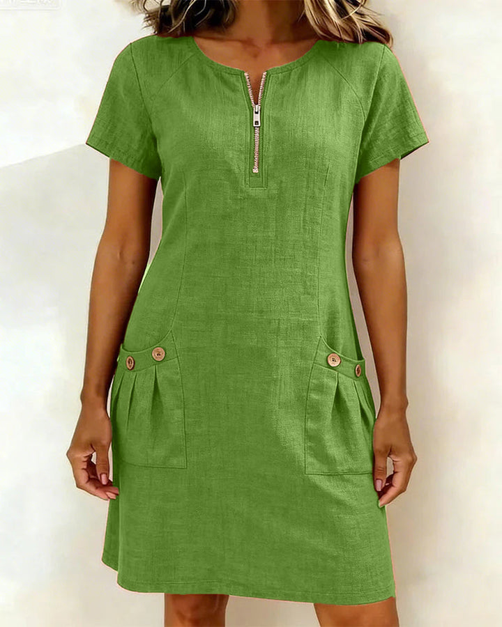 Sophie™ Cotton Zip Pocket Dress