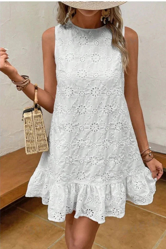 Brit & Boho™️ Dreka I Round Neck Embroidered Dress Brit & Boho | Fashion & Boutique