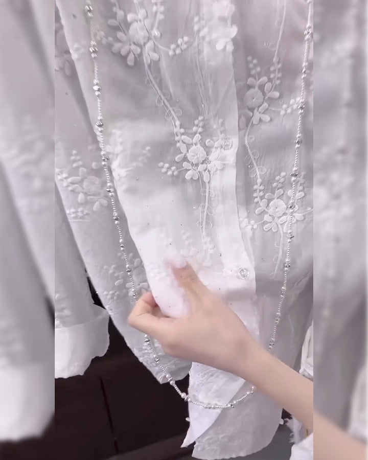 Annalise | Floral Solid Color Shirt with Dropped Shoulders