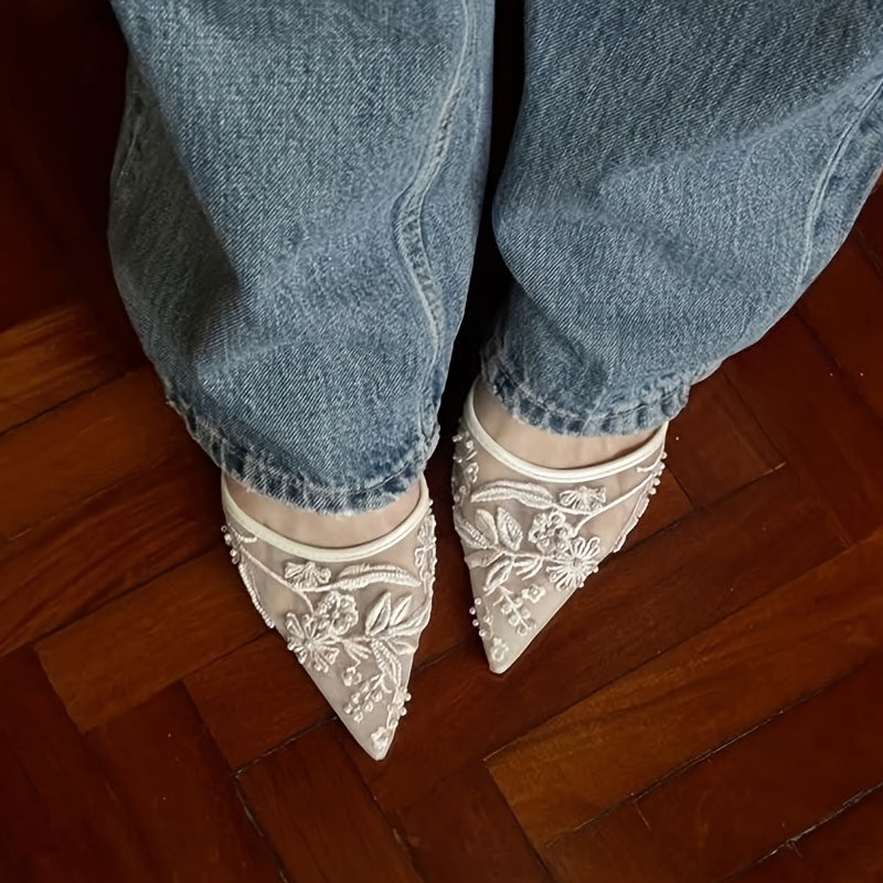 Charlotte Bloom Slingback Heels
