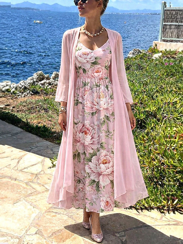 Mackenzie™ Floral Chiffon Dress Set