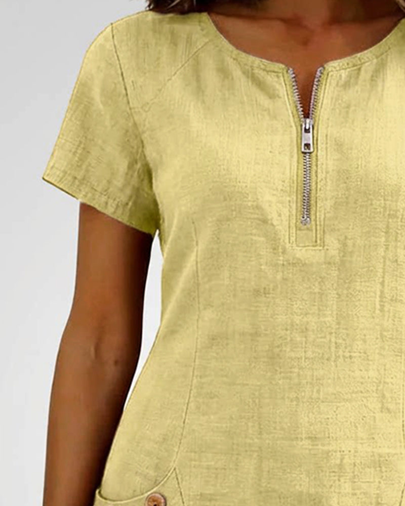Sophie™ Cotton Zip Pocket Dress