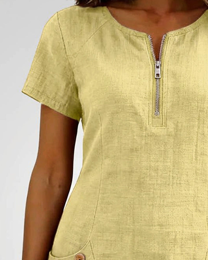 Sophie™ Cotton Zip Pocket Dress
