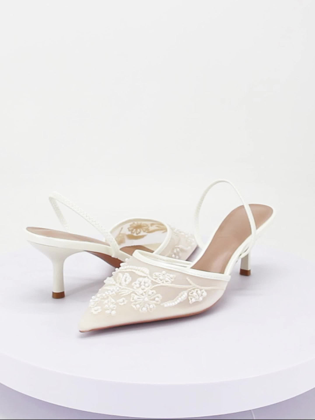 Charlotte Bloom Slingback Heels