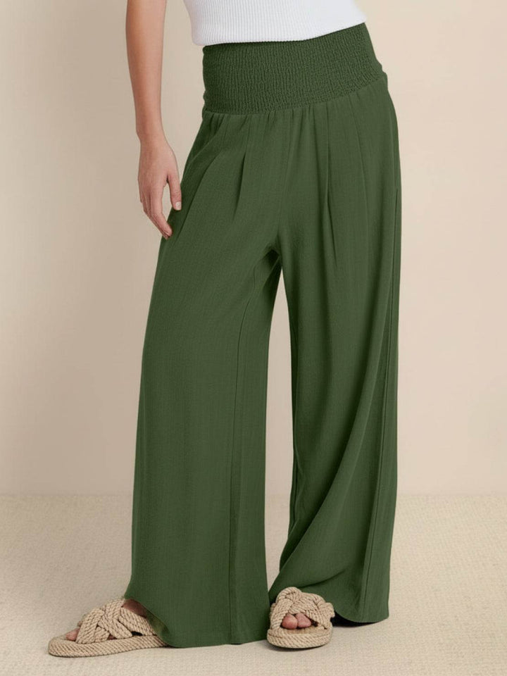 Dune | Women's High Waist Wide Leg Pants Smocked Waistband
