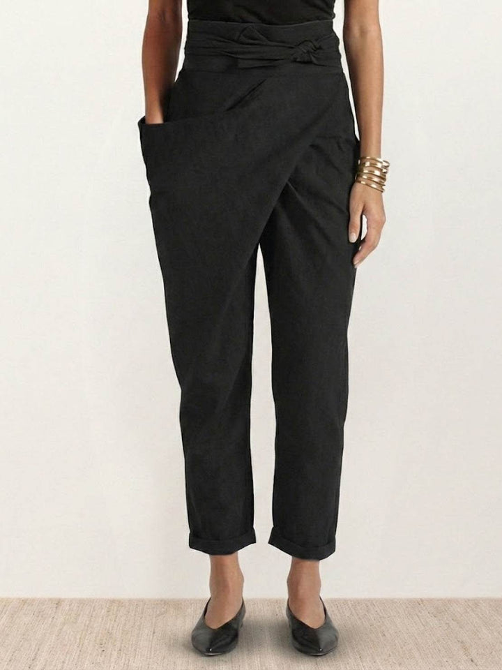 Atlas | Women's High Waist Wrap Front Cropped Tapered Pants