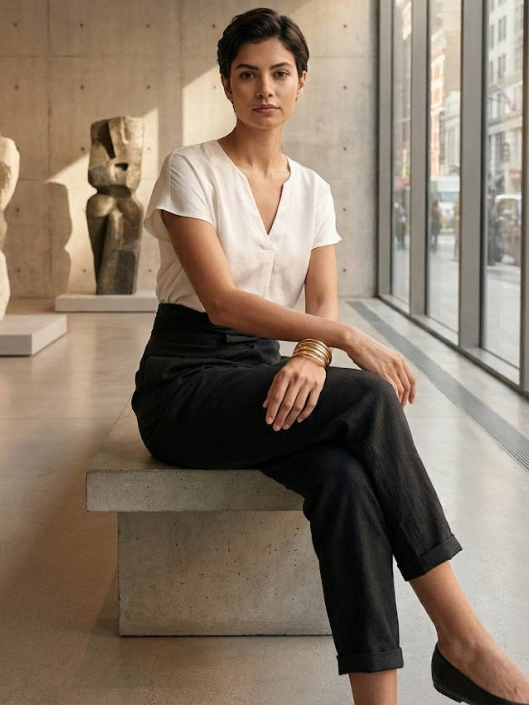 Atlas | Women's High Waist Wrap Front Cropped Tapered Pants