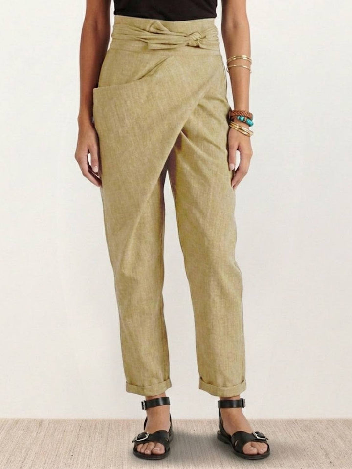 Atlas | Women's High Waist Wrap Front Cropped Tapered Pants
