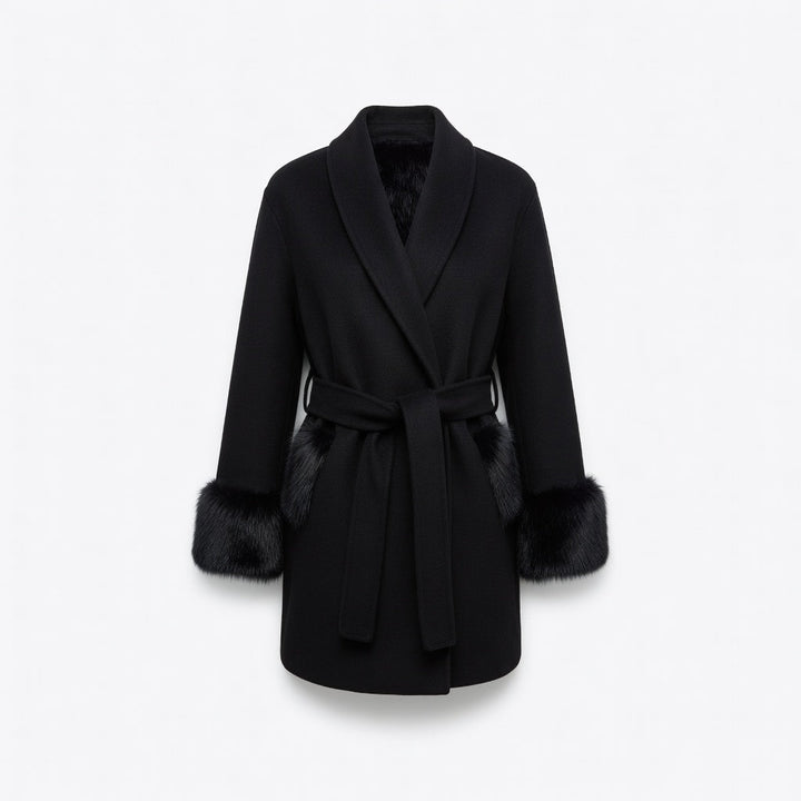 Brit & Boho™ | Alessia Fur Trench Coat