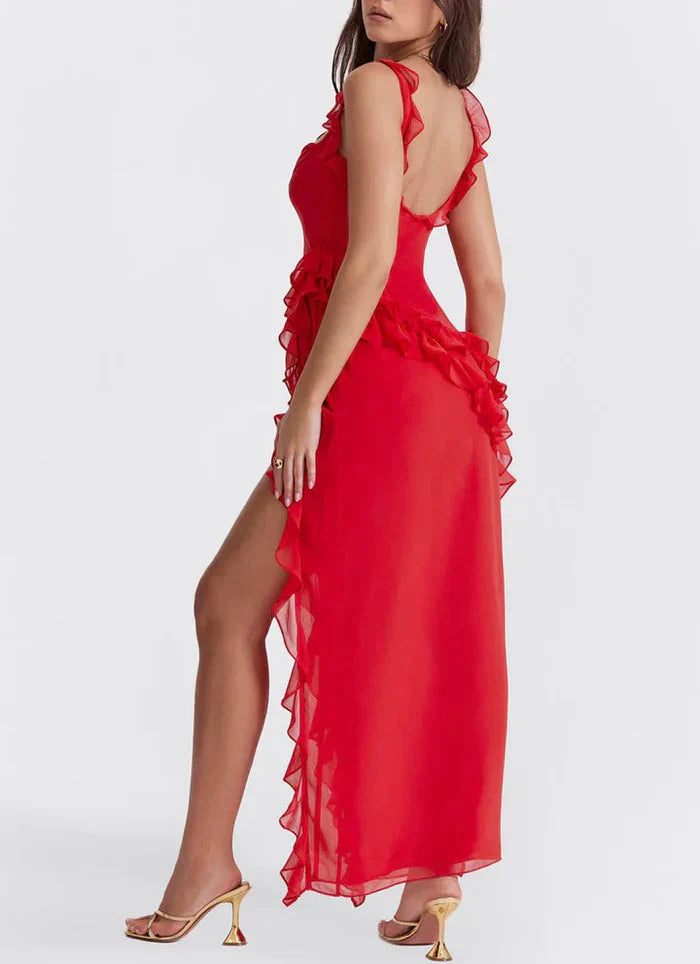 Brit & Boho™ I Sweet Apricot Ruffle Maxi Dress Brit & Boho | Fashion & Boutique