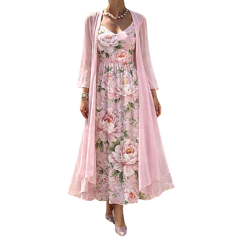 Mackenzie™ Floral Chiffon Dress Set