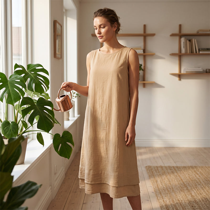 Women's Summer Sleeveless Tiered Dress - Effortless & Breezy Style