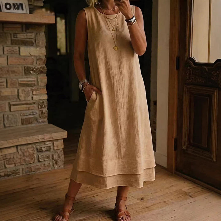 Women's Summer Sleeveless Tiered Dress - Effortless & Breezy Style