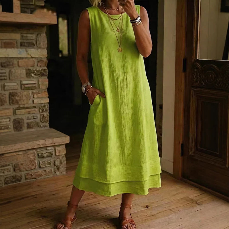 Women's Summer Sleeveless Tiered Dress - Effortless & Breezy Style