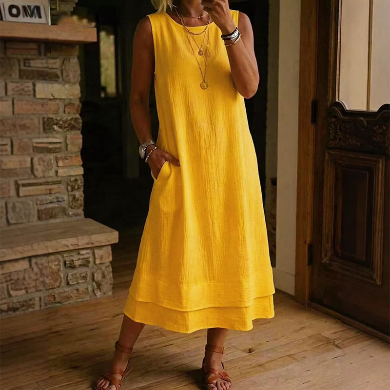 Women's Summer Sleeveless Tiered Dress - Effortless & Breezy Style