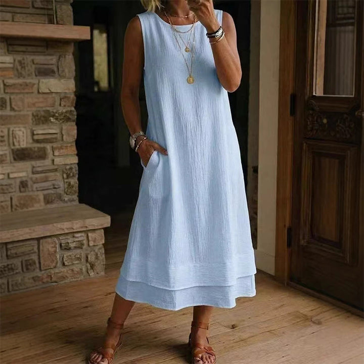 Women's Summer Sleeveless Tiered Dress - Effortless & Breezy Style