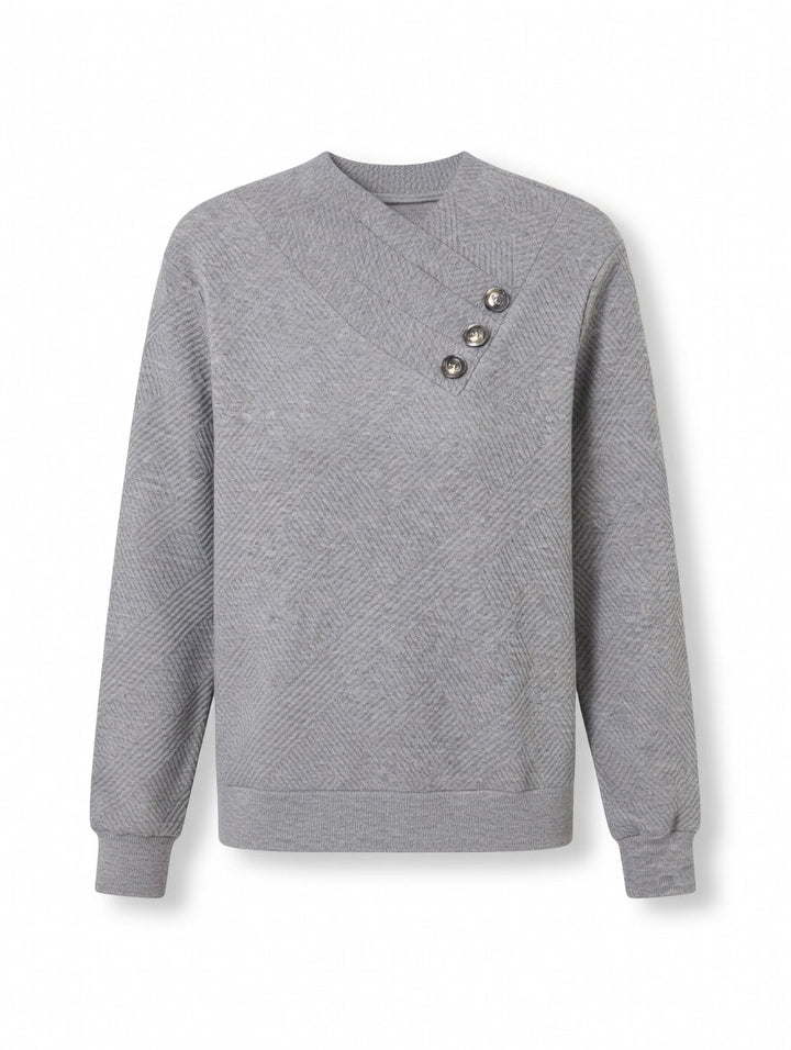 Brit & Boho™ I Asymmetrical Neck Long Sleeve Blouse